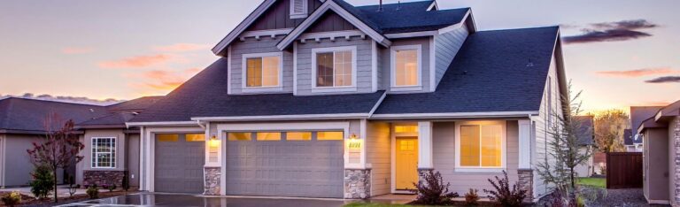 The front of a suburban, 2-story home covered by homeowners insurance