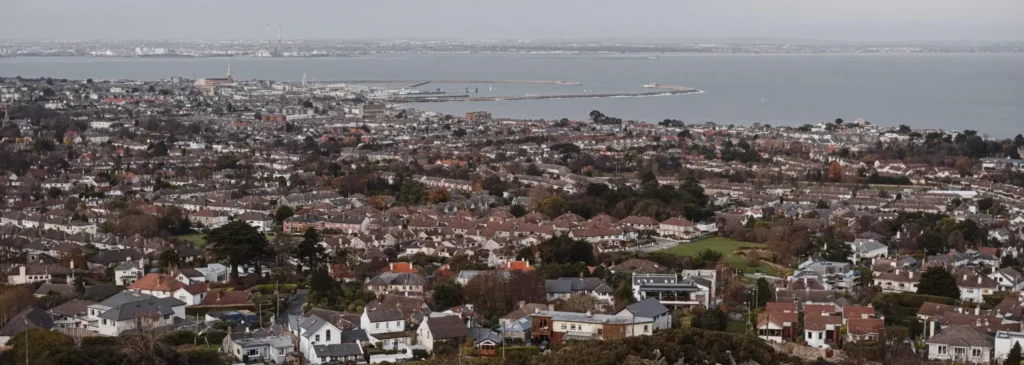 Densely populated area which could be under flood risk if they don't have flood insurance